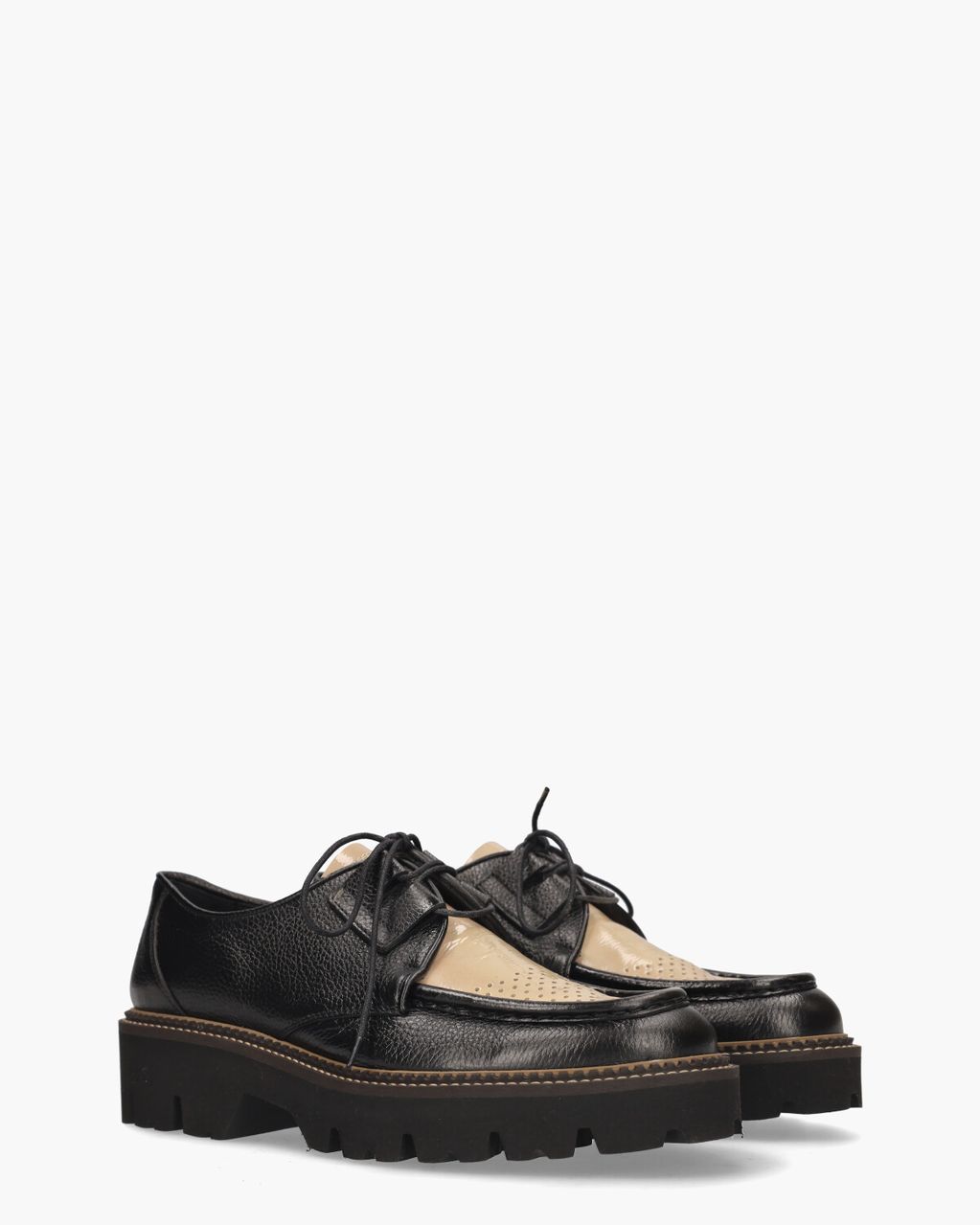 Pertini 32756 Zwart/Beige Dames Veterschoenen