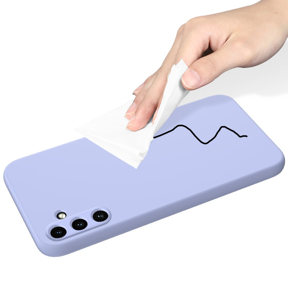 Samsung Galaxy A55 Silikon Case Hülle mit Kameraschutz   Handschlaufe - Lila