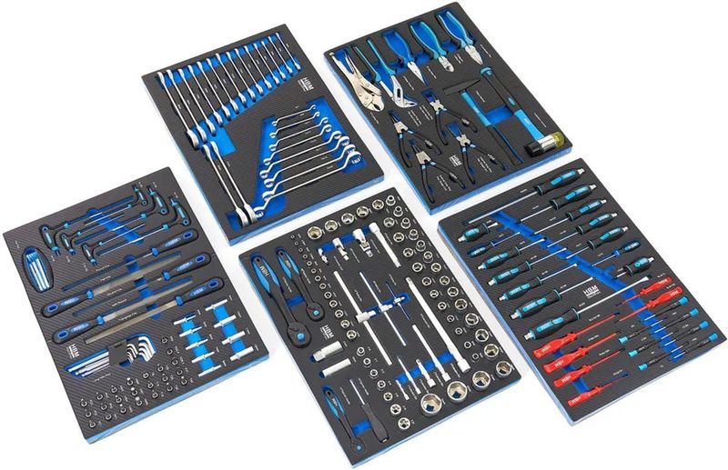 HBM - Premium Gevulde Gereedschapswagen - Blauw - 196-delig