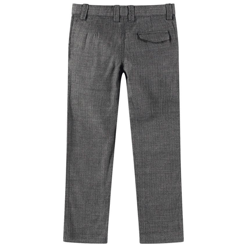 Pantalon gris foncé à chevrons - Noir
