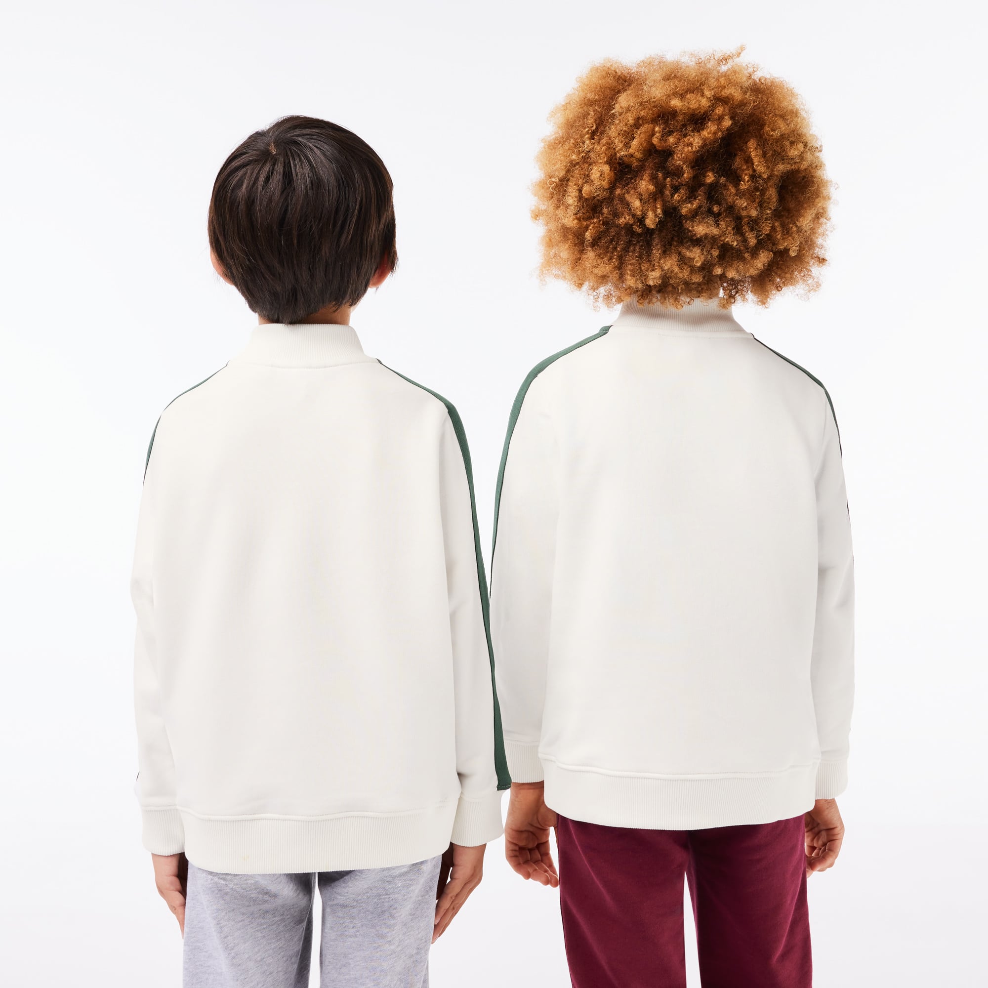 Sweatshirt imprimé col zippé en coton Pullovers & Sweatshirts - Blanc - Lacoste - Enfant