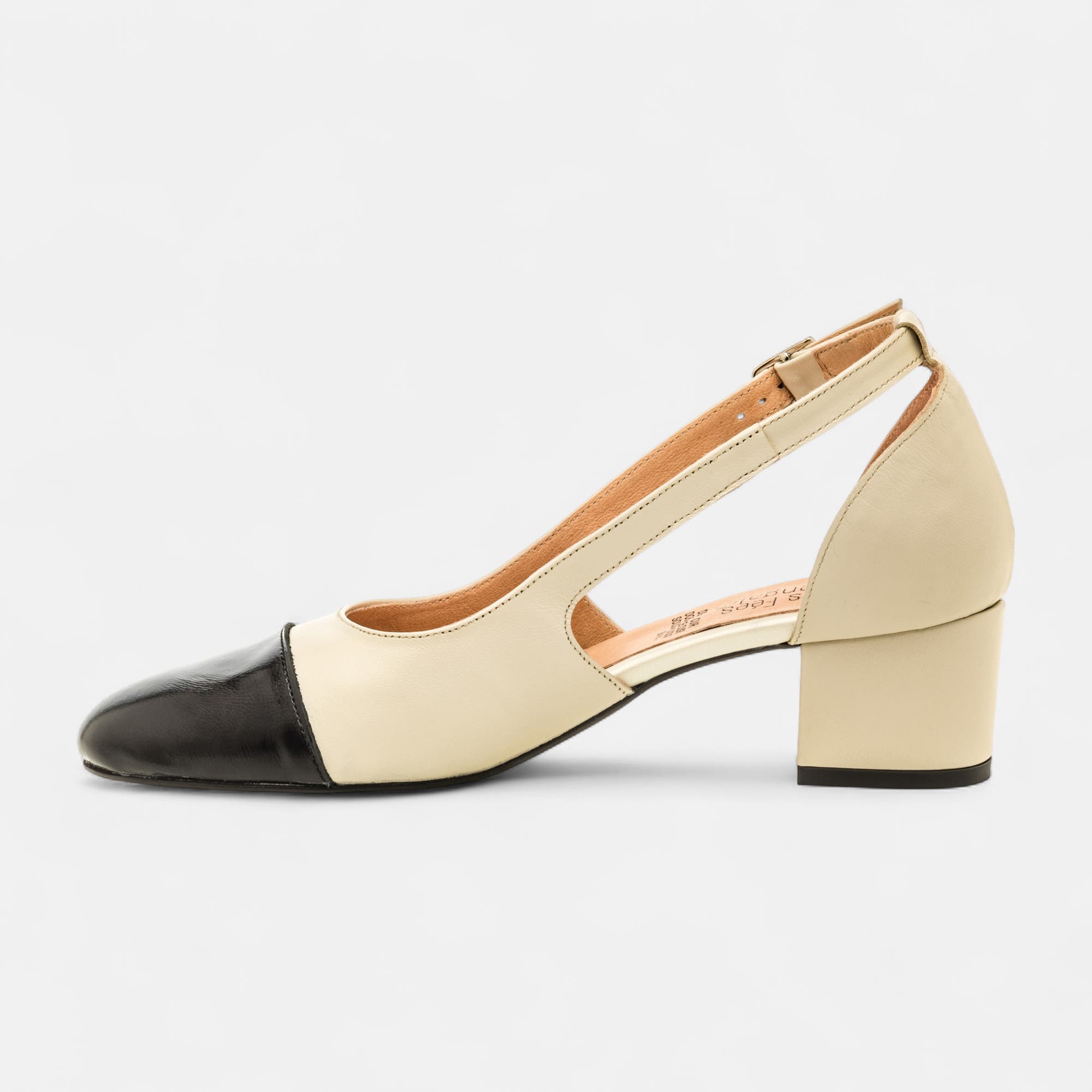 Escarpins quartiers ouverts Femme en cuir beige