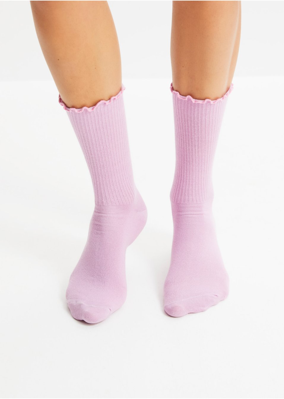 Lot de 4 paires de chaussettes côtelées avec bord ruché