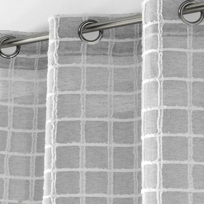 PANNEAU A OEILLETS 140X240CM TISSE FANTAISIE KARRONA GRIS