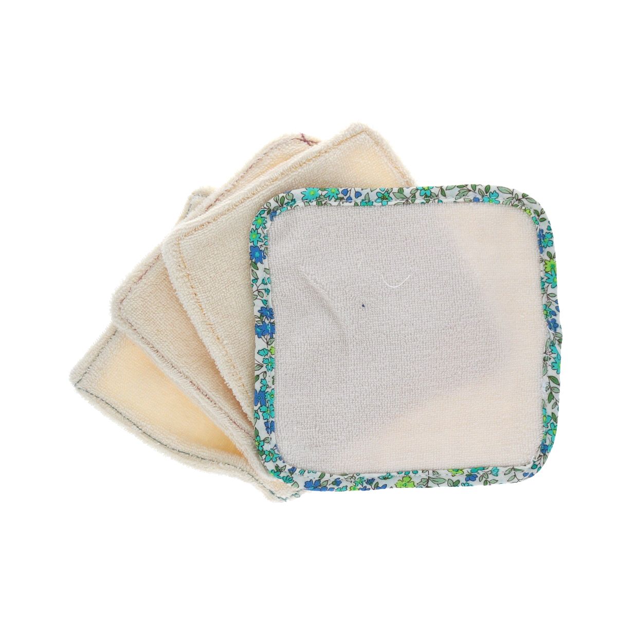 Lot de 4 lingettes lavables en éponge - Aqua vert Jolie saison