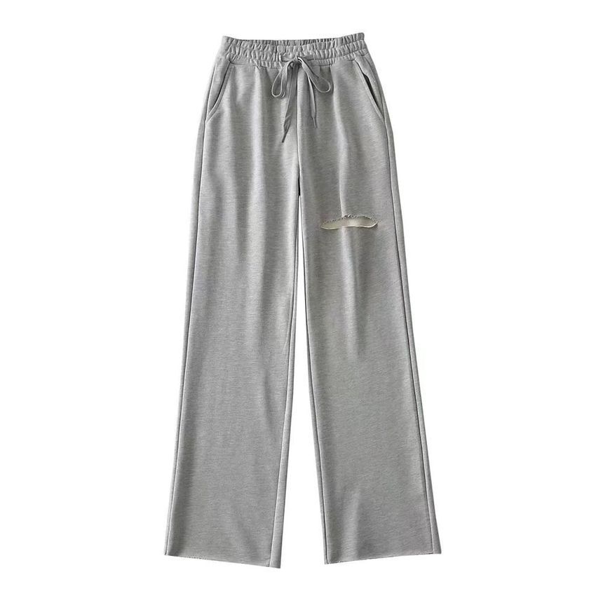 Webeisque - Hoge taille, versleten, wijde joggingbroek