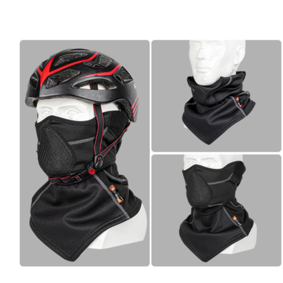 Thermo Bandana Schal Biker Sturm Maske (Motorrad / Ski / Fahrrad) - Schwarz
