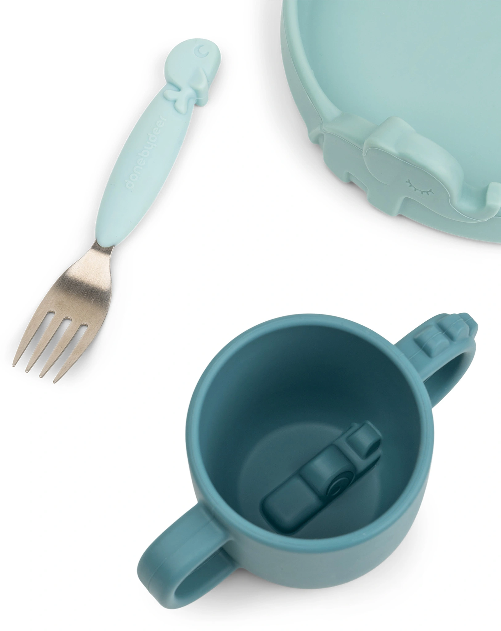 Geschirr-Set PEEKABOO - DEER FRIENDS 3-teilig in blau
