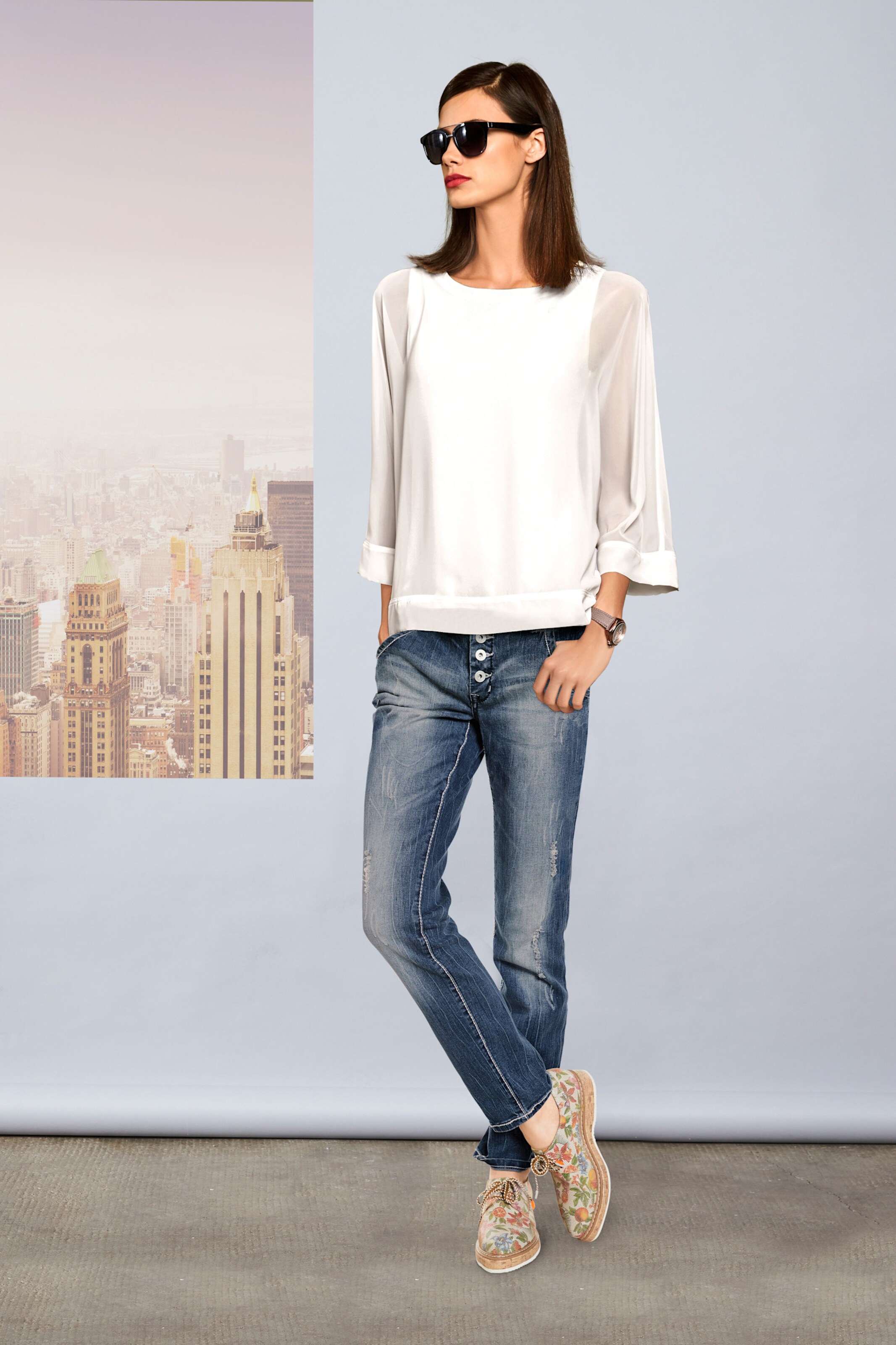 heine Boyfriend-Jeans in blue stone