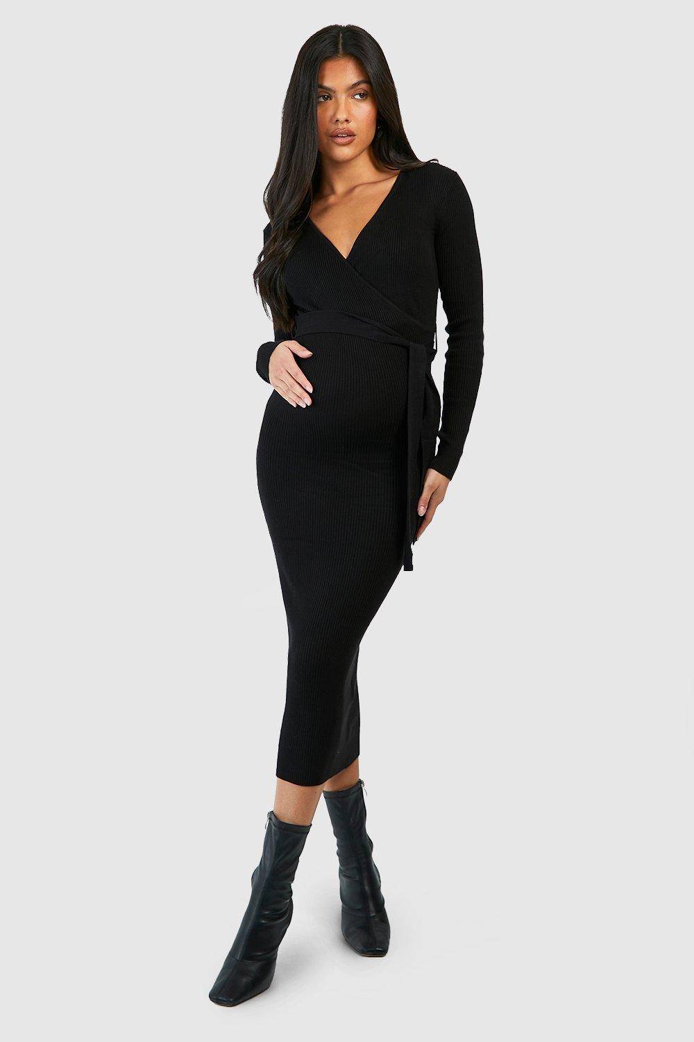 boohoo Robe Midi Maternité Tricotée Portefeuille