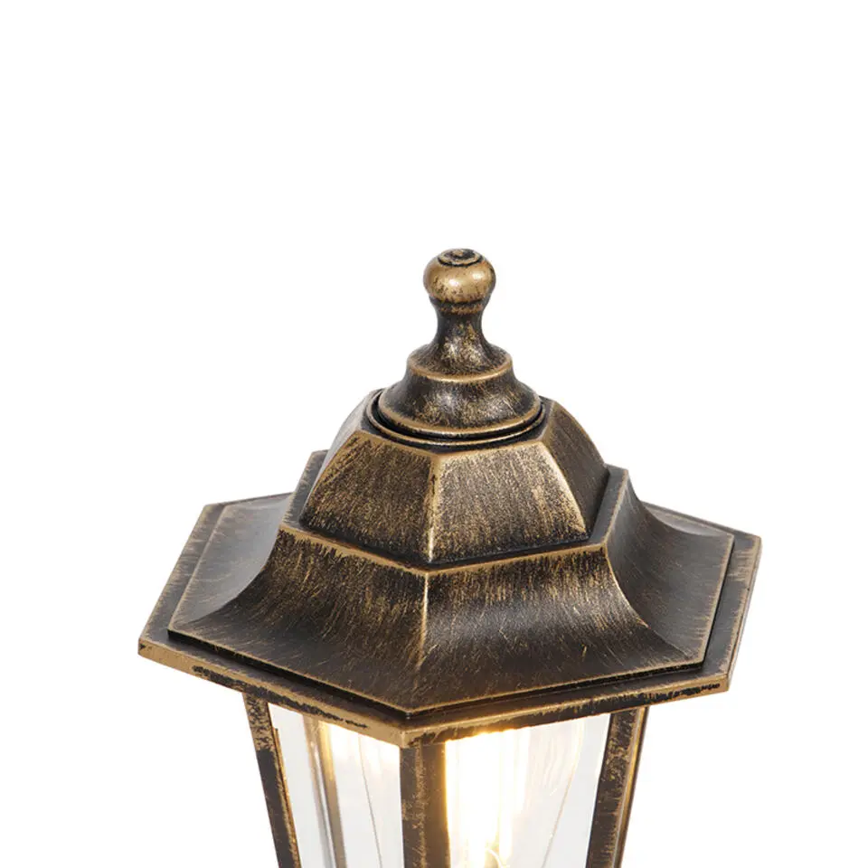Qazqa staande buitenlampen new haven goudkleurig e27