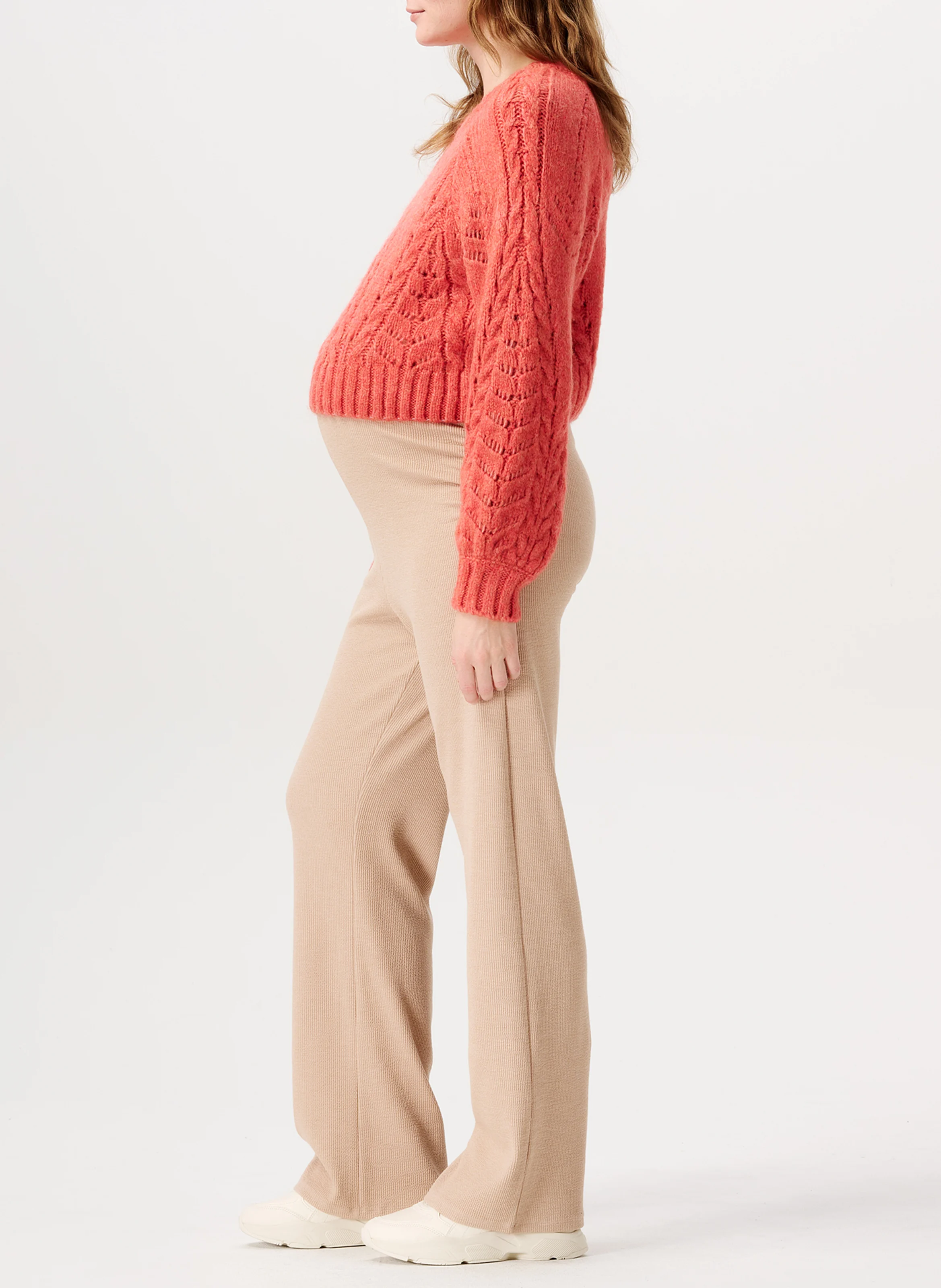 EDIME - Pantalon droit stretch de grossesse| Beige