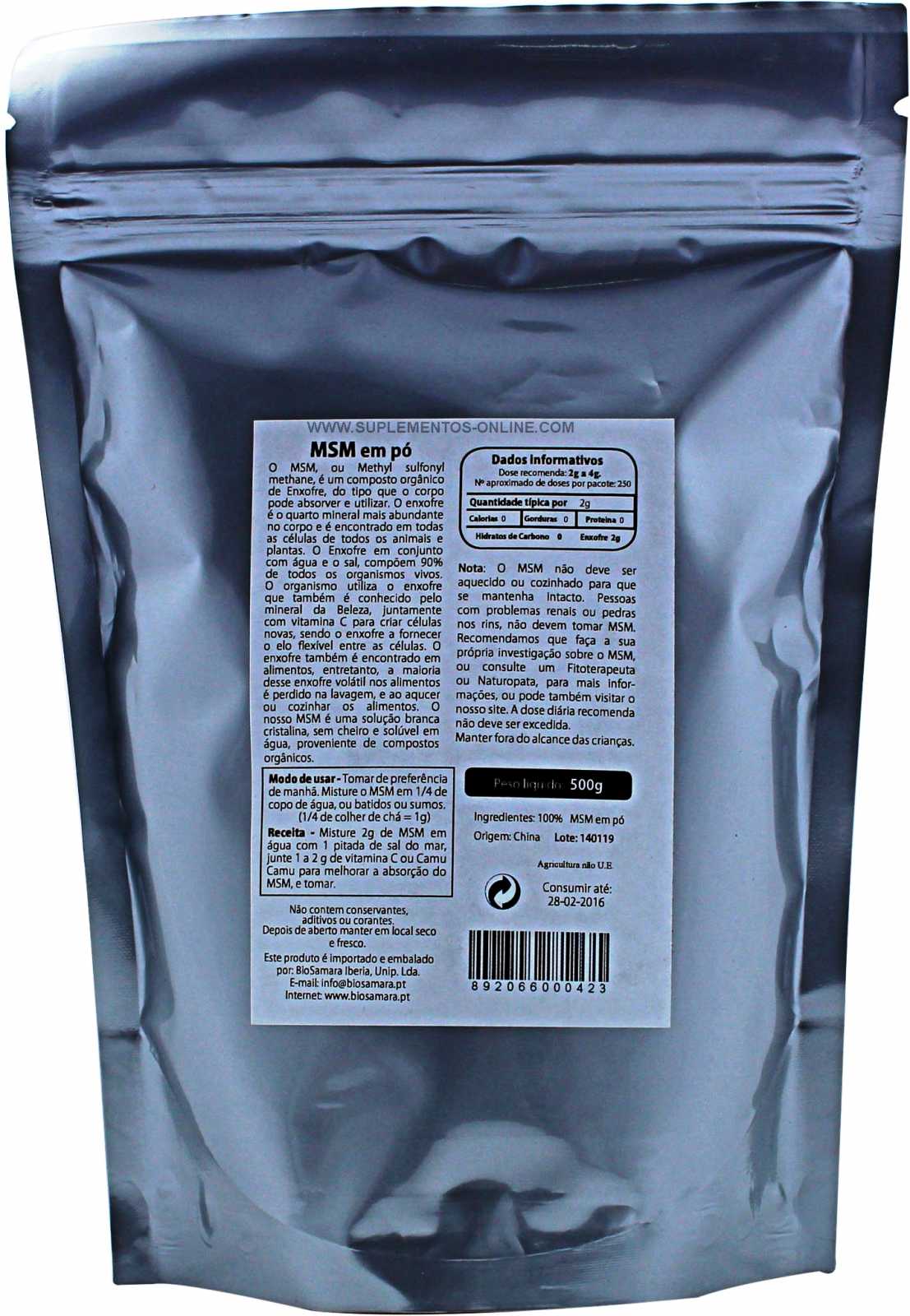 Pó de MSM Biosamara 250g