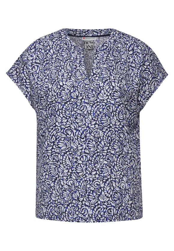 Print Blusenshirt - intense royal blue