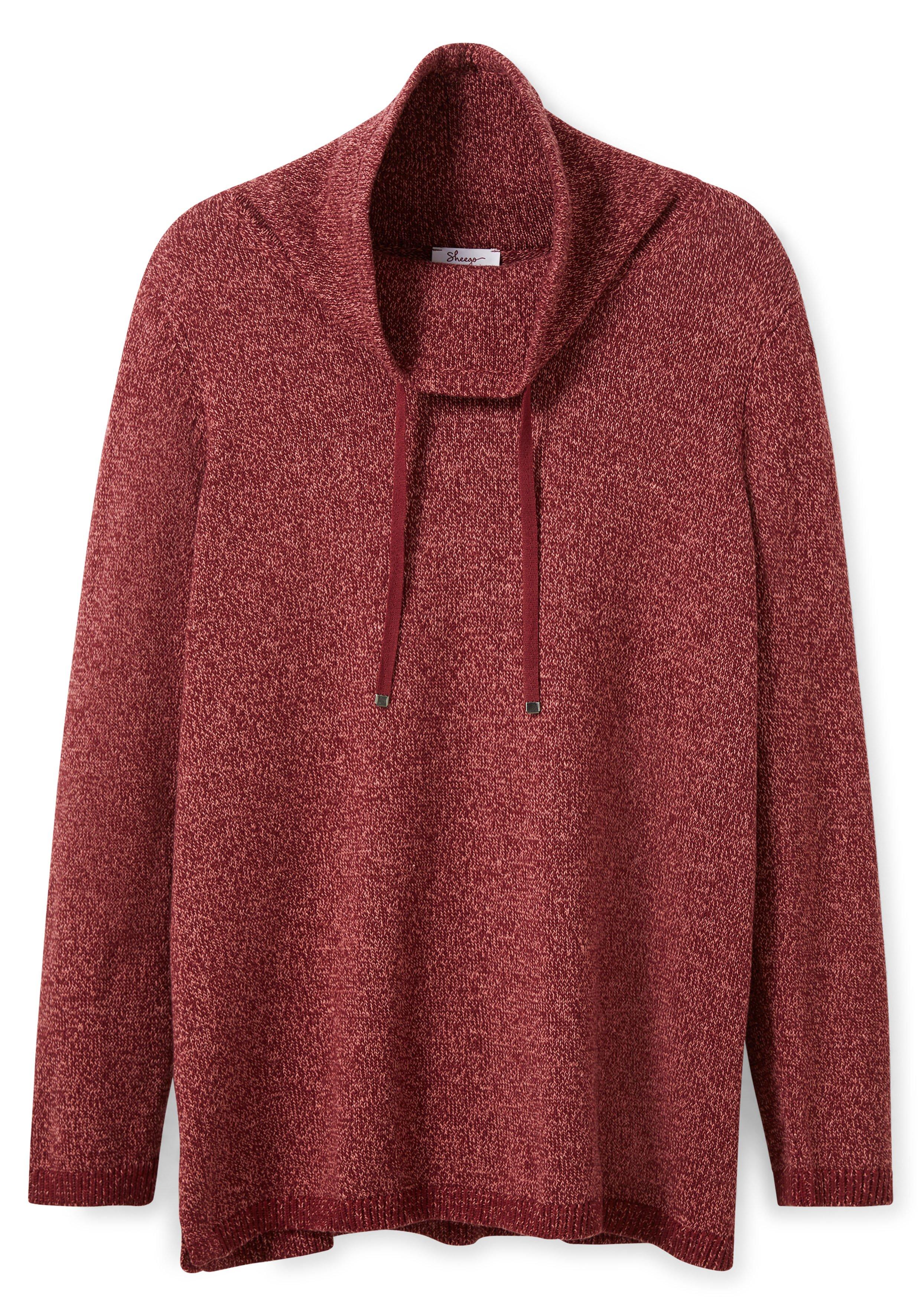 Pullover mit weitem Kragen, in melierter Optik