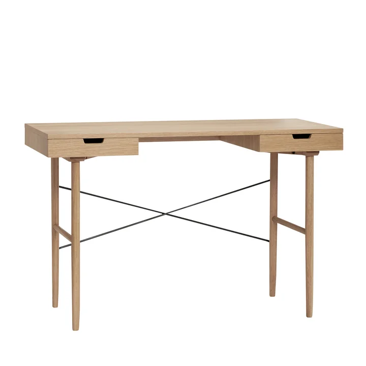 Hübsch Interior - Schreibtisch mit 2 Fächern, 120 x 55 cm, Eiche