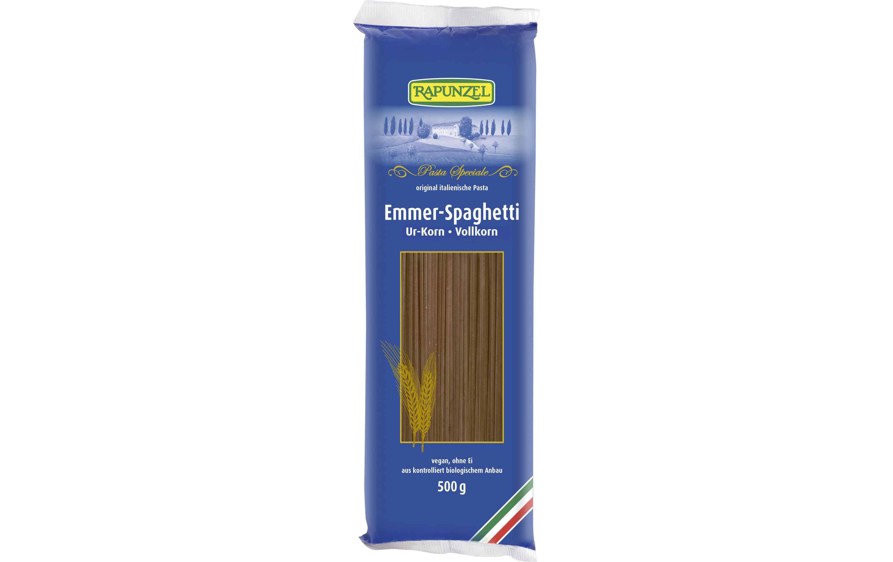 Teigwaren Bio Spaghetti Emmer Vollkorn 500 gBio Emmer-Spaghetti Vollkorn