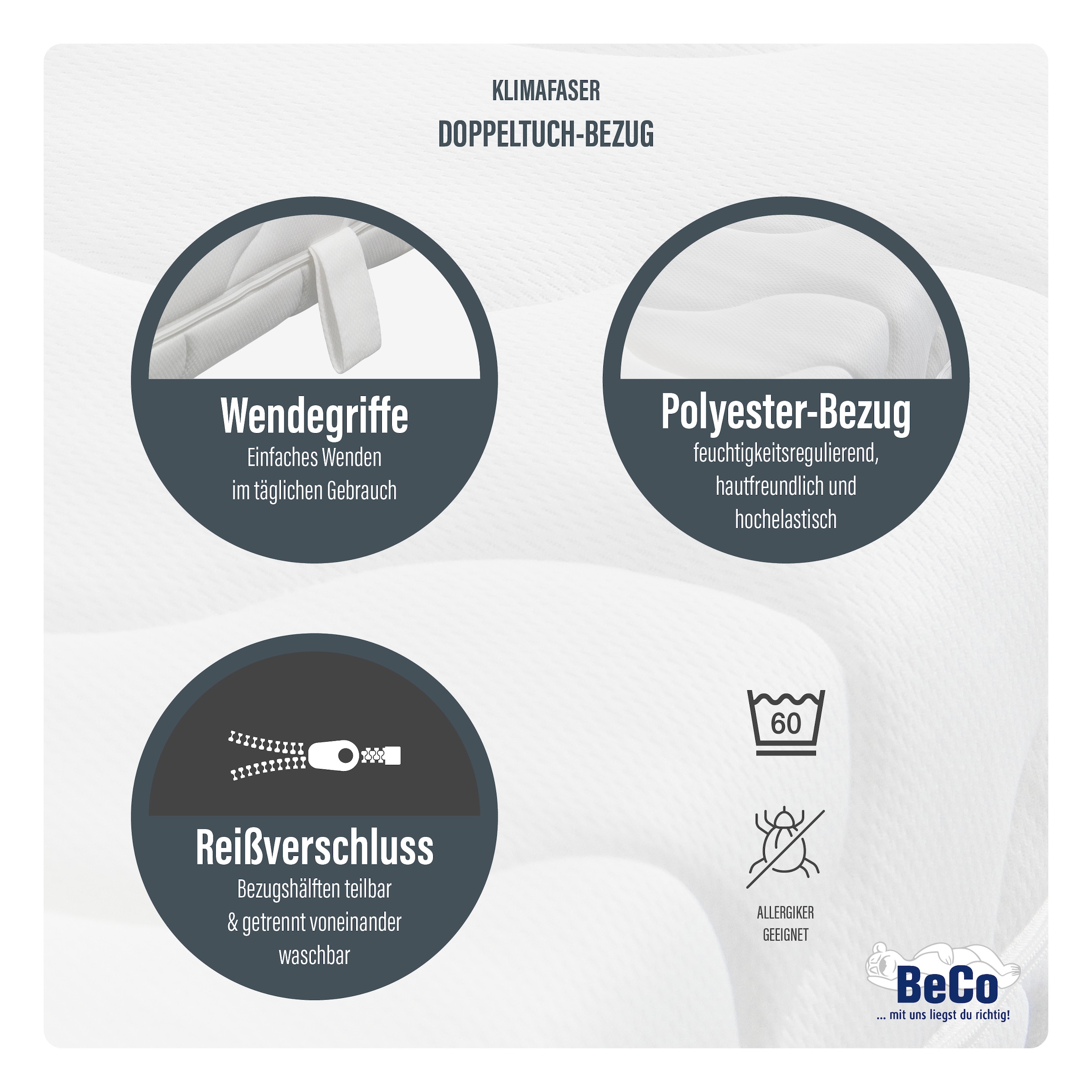 Beco Kaltschaummatratze »Blue Vision, Matratze in 90x200 und vielen weiteren Grössen erhältlich!« 18 cm hoch Raumgewicht: 35 kg/m³ 1 Stk. tlg. Blauer Engel-Auszeichnung, atmungsaktiv, ergonomische Körperanpassung