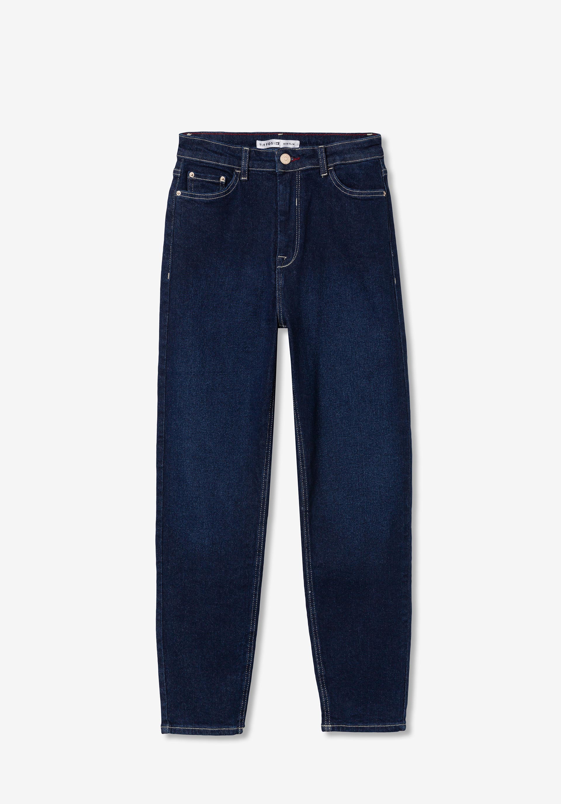 Jeans Mom Slim Fit Cintura Alta