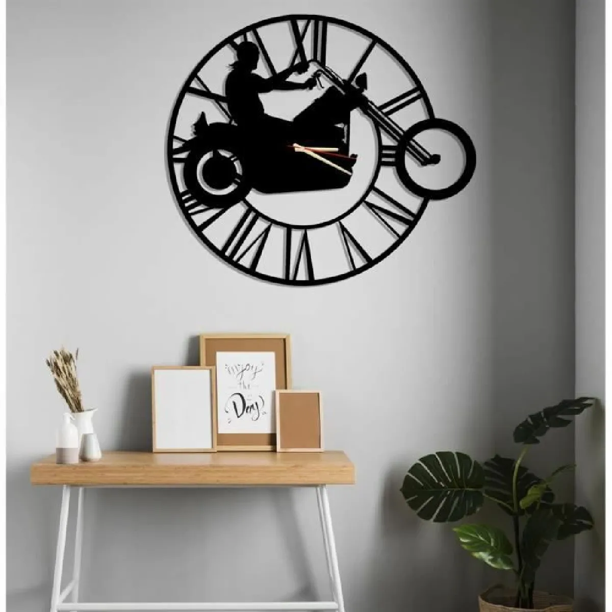 Dekory Motorcycle Garage Horloge Murale Métal 50 cm