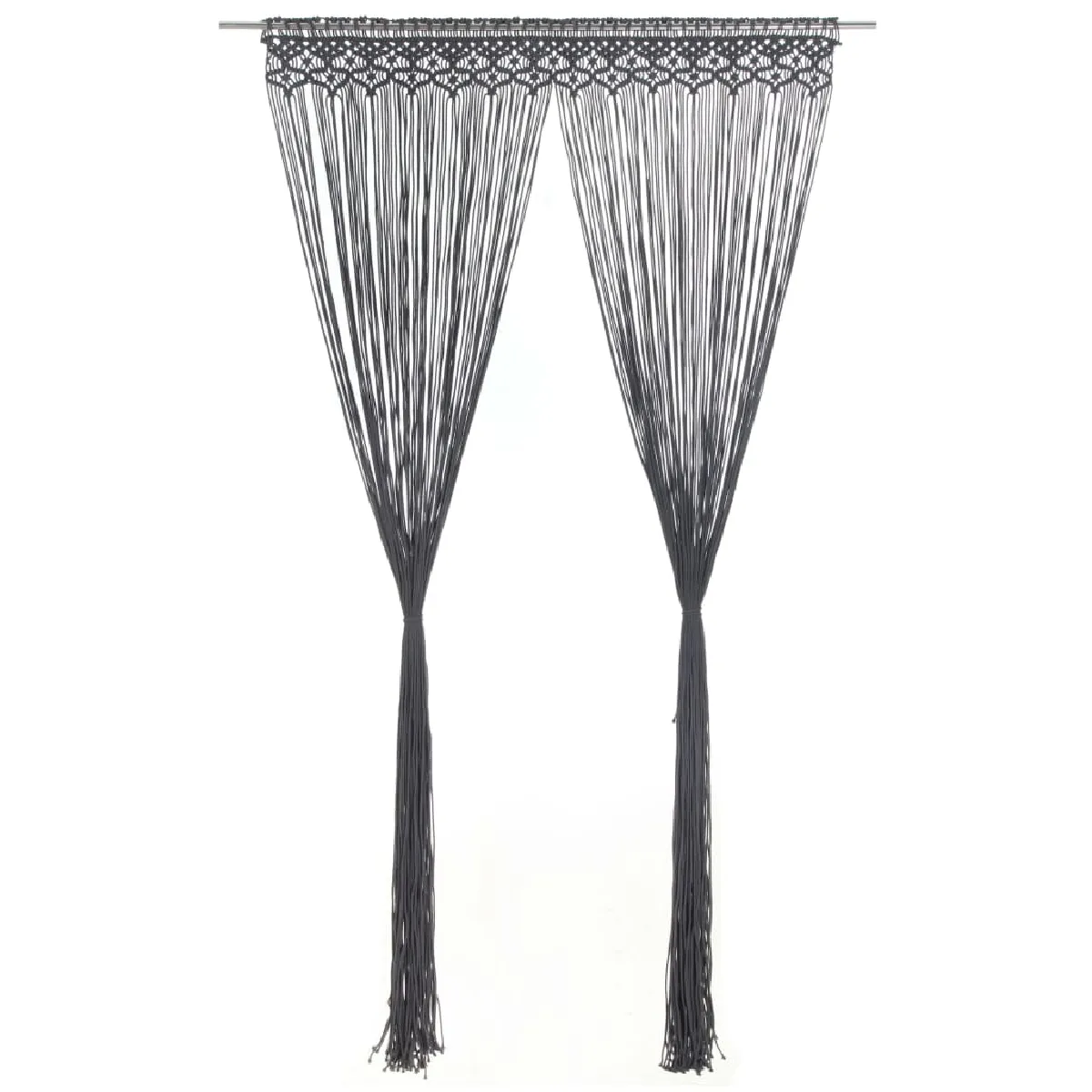 vidaXL Rideau Macramé - Anthracite - 140x240 cm