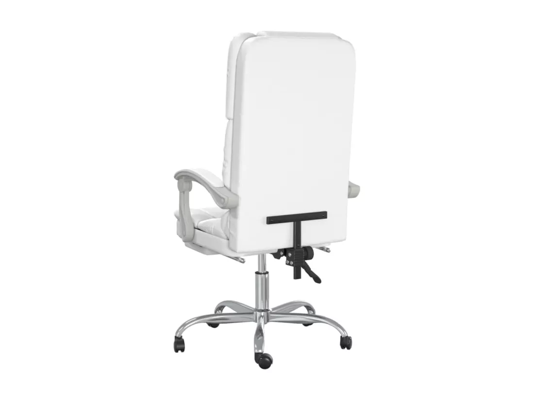 Fauteuil de massage inclinable de bureau Blanc Similicuir