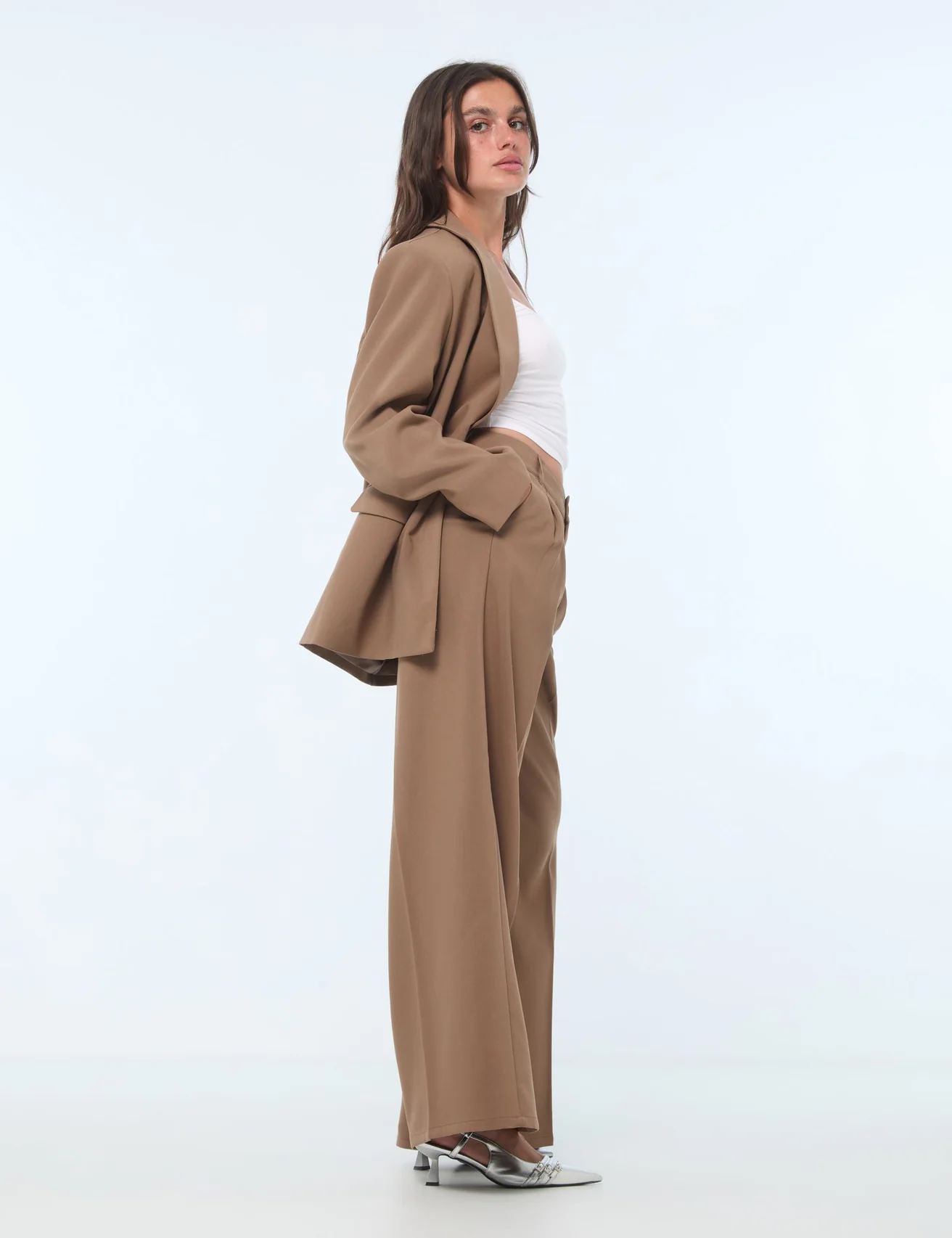 Pantalon de tailleur marron clair