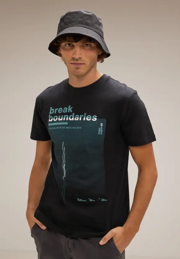 T-Shirt mit Frontprint - Black