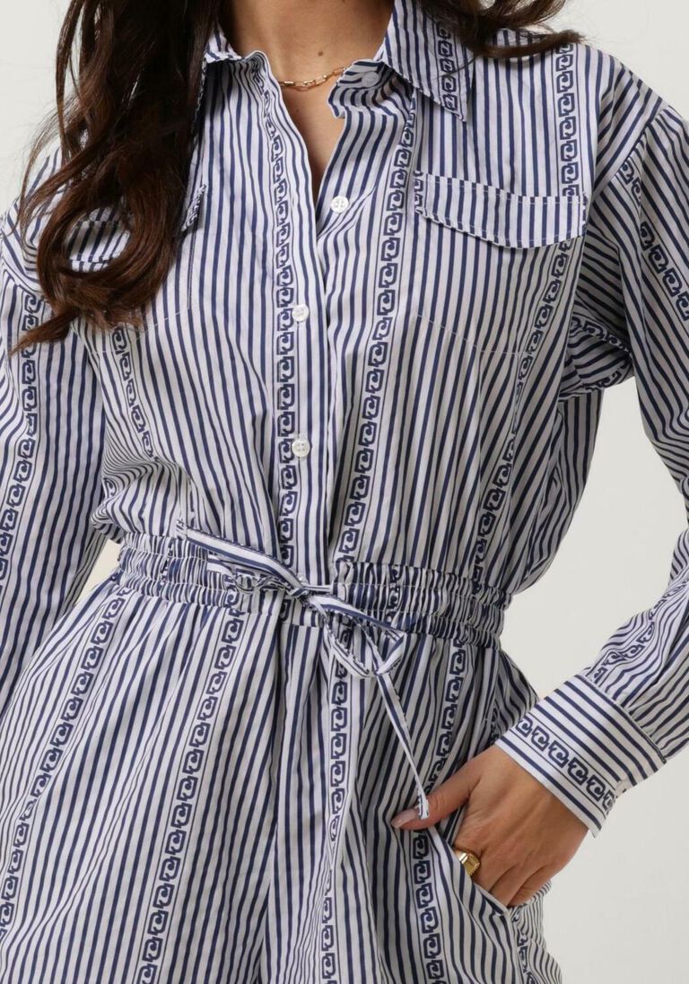 LIU JO blauw/wit gestreepte liu jo jumpsuit popeline stampa tp dress