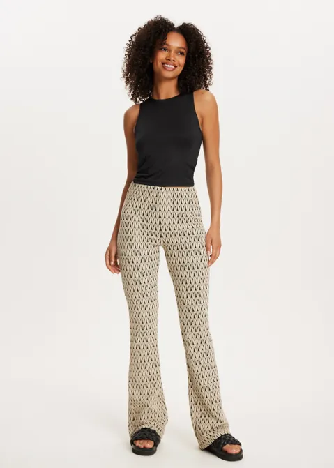 Flared broek jacquard assorti (ASSOR)