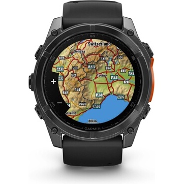 Montre connectée Garmin fenix 8 AMOLED 51mm Acier Gray avec bracelet noir