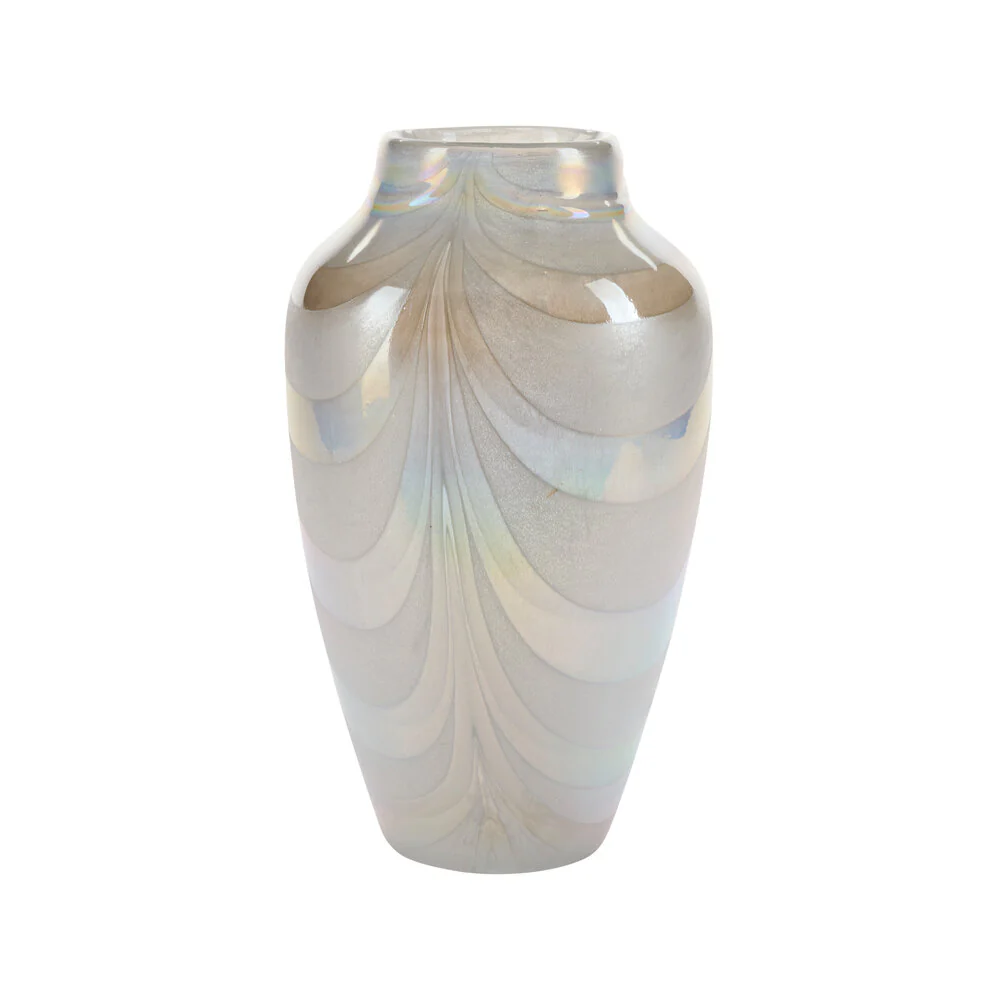 Bahne Interior  Vase med brede swirl striber, perlemor - H35 cm.