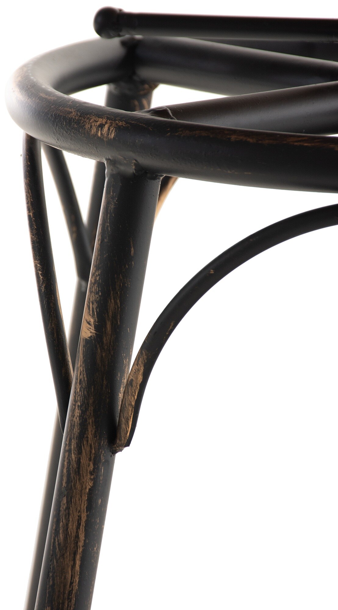 CLP 2er-Set Barhocker Beam Mit Holzsitz Und Metallgestell I Sitzhocker mit runder Sitzfläche I Höhenverstellbar Drehbar