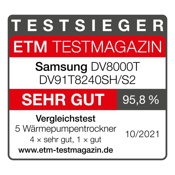 Samsung Wärmepumpentrockner DV 90T8240SE/S2