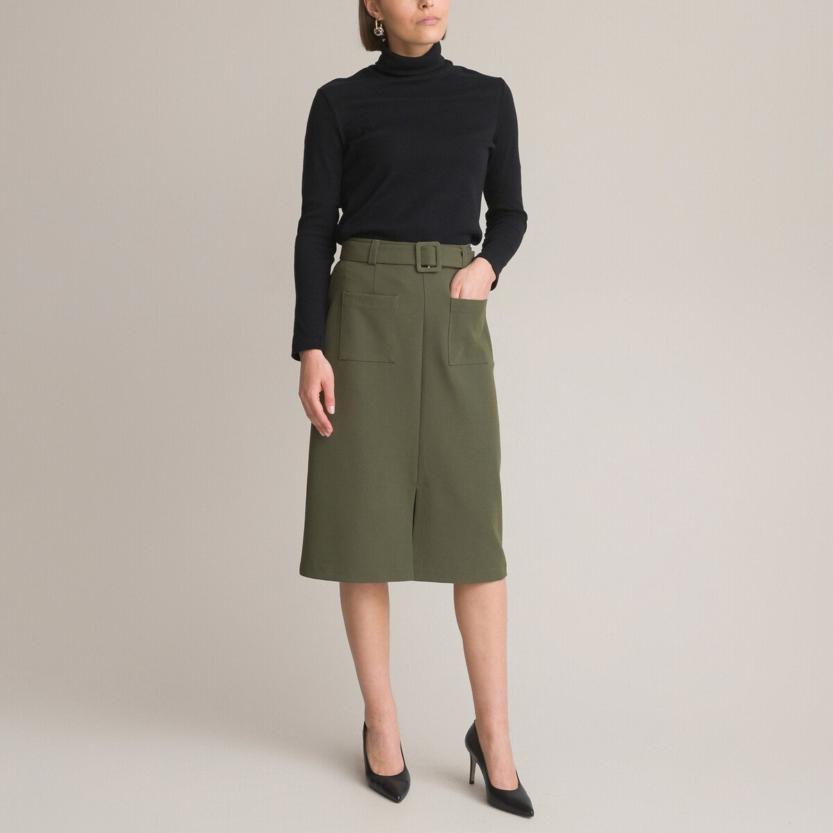 ANNE WEYBURN<br>Camiseta com gola alta e mangas compridas