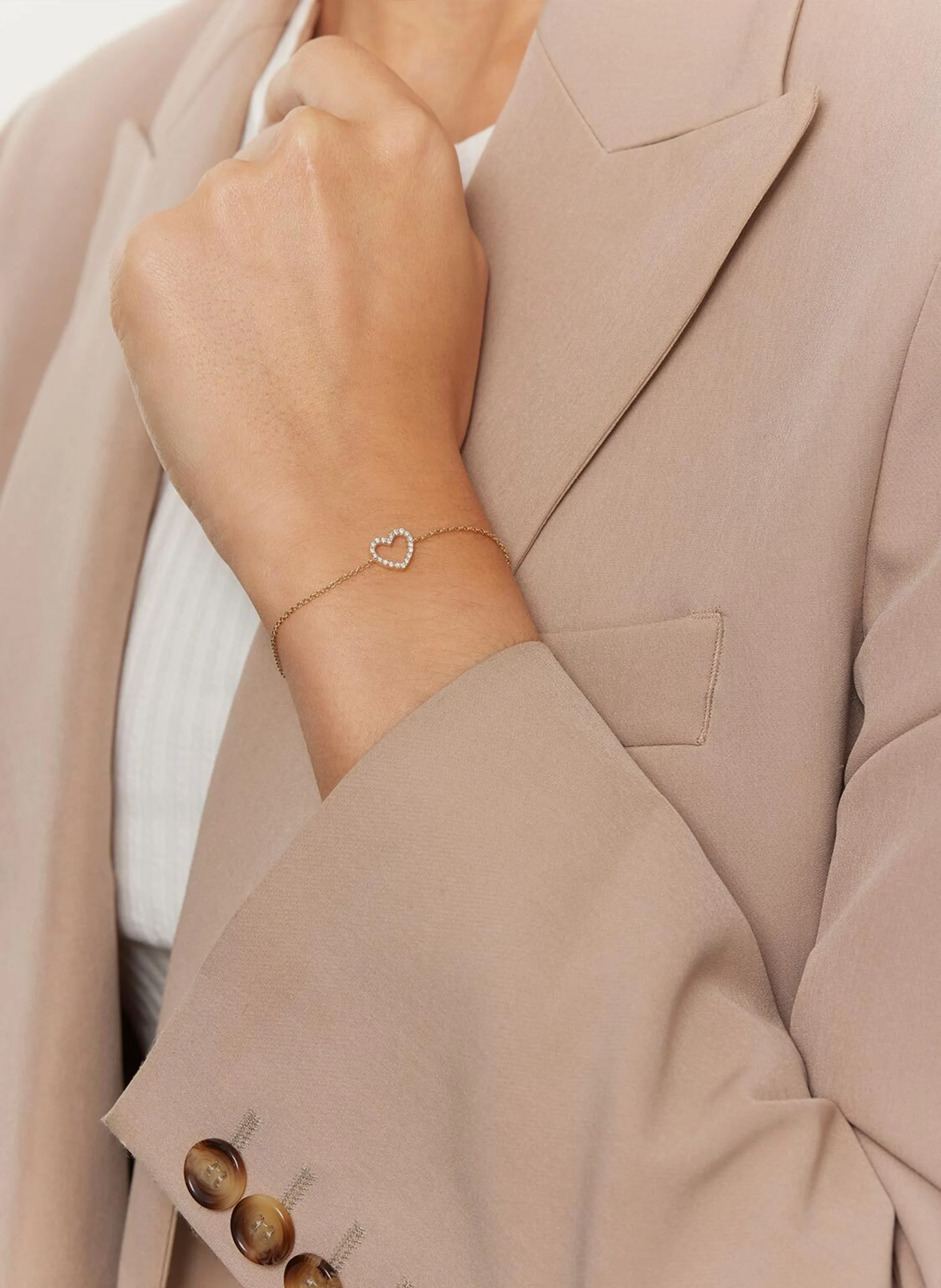 VEYNOU Armband HERZ aus 14 Karat Gelbgold und lab-grown Diamanten