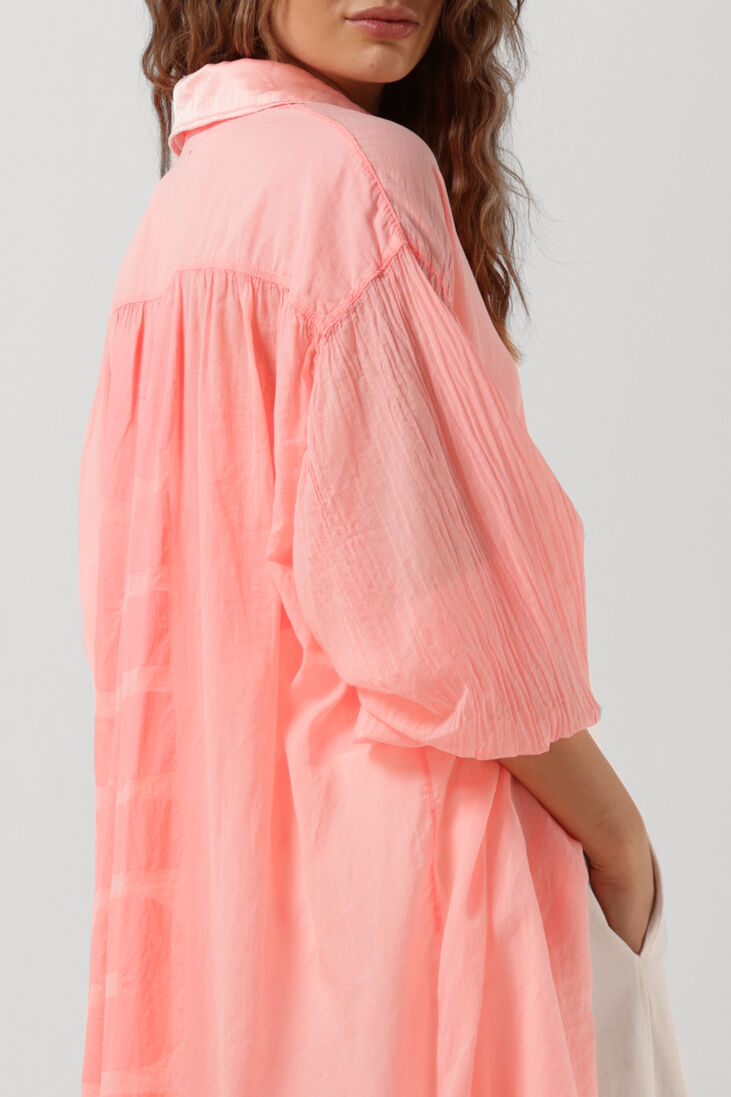 10DAYS roze 10days midi jurk shirt dress paris voile