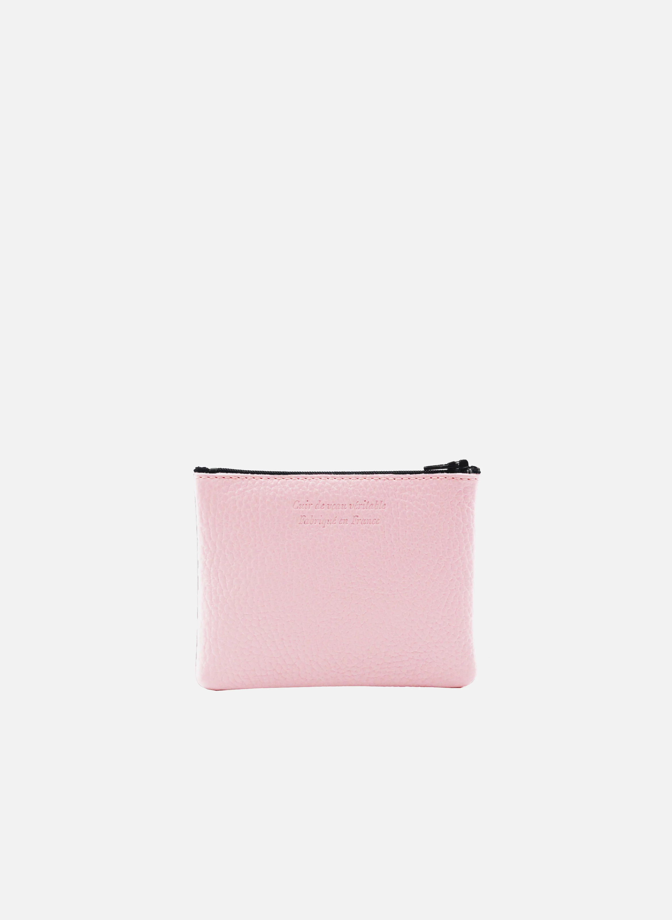 Pochette petit modèle cuir grainé | Rose