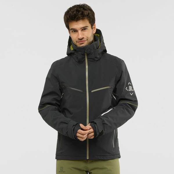 Veste de ski SALOMON BRILLIANT JACKET M BLACK/MARTINI OLIVE/WHITE