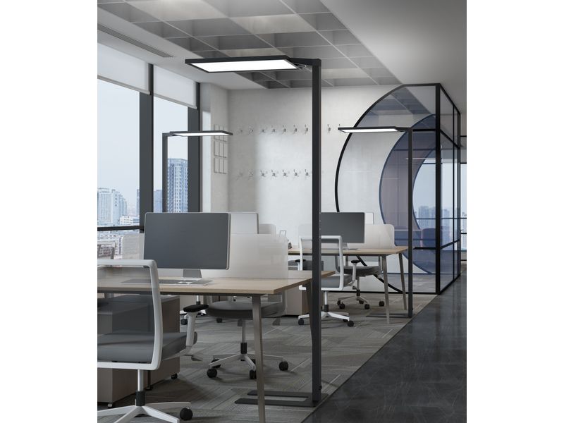 Hybriqs Bürostehleuchte Hybrid Light Three HCL, Silber Arbeitsleuchte