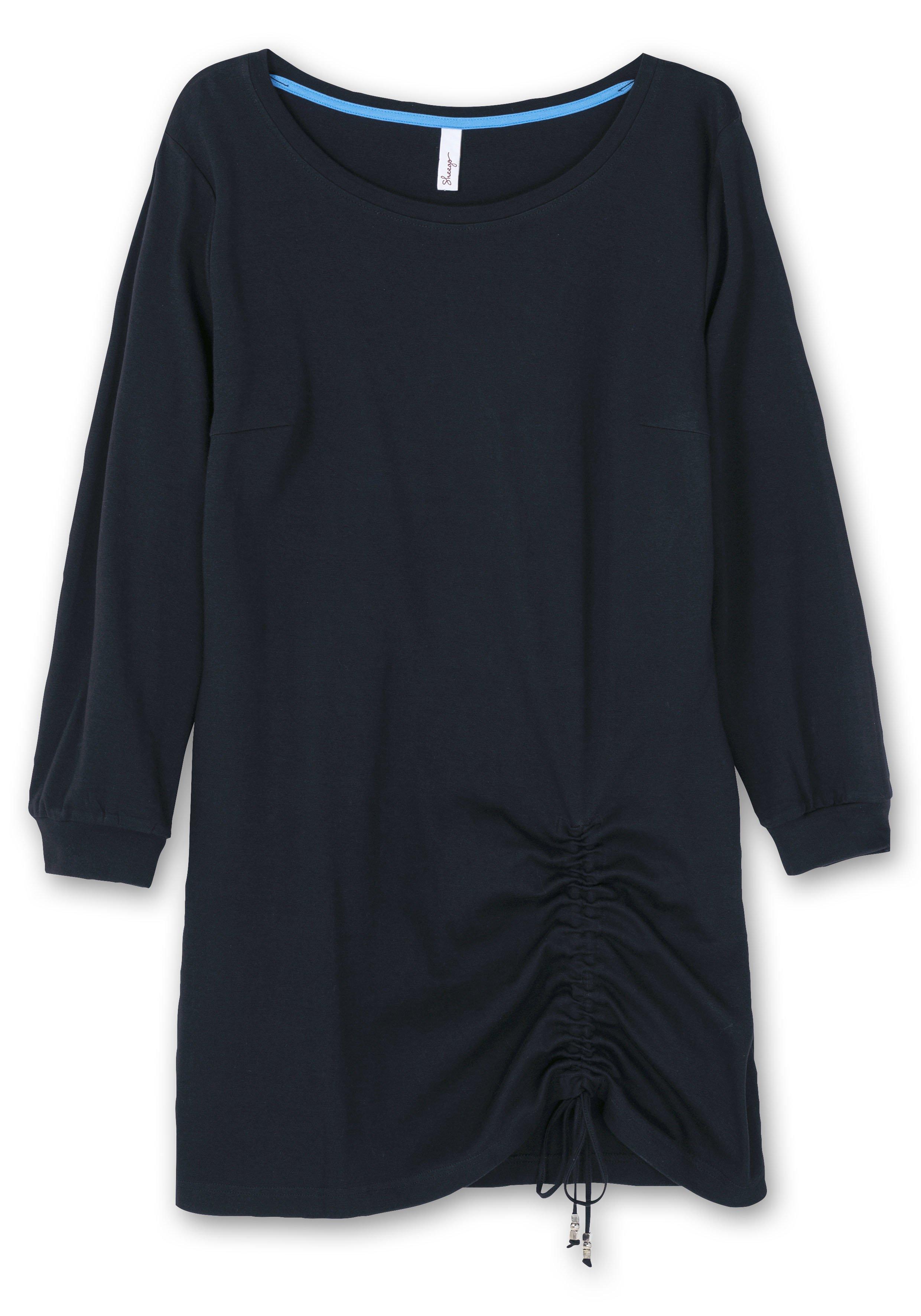 Kurzes Shirtkleid mit Tunnelzug am Saum