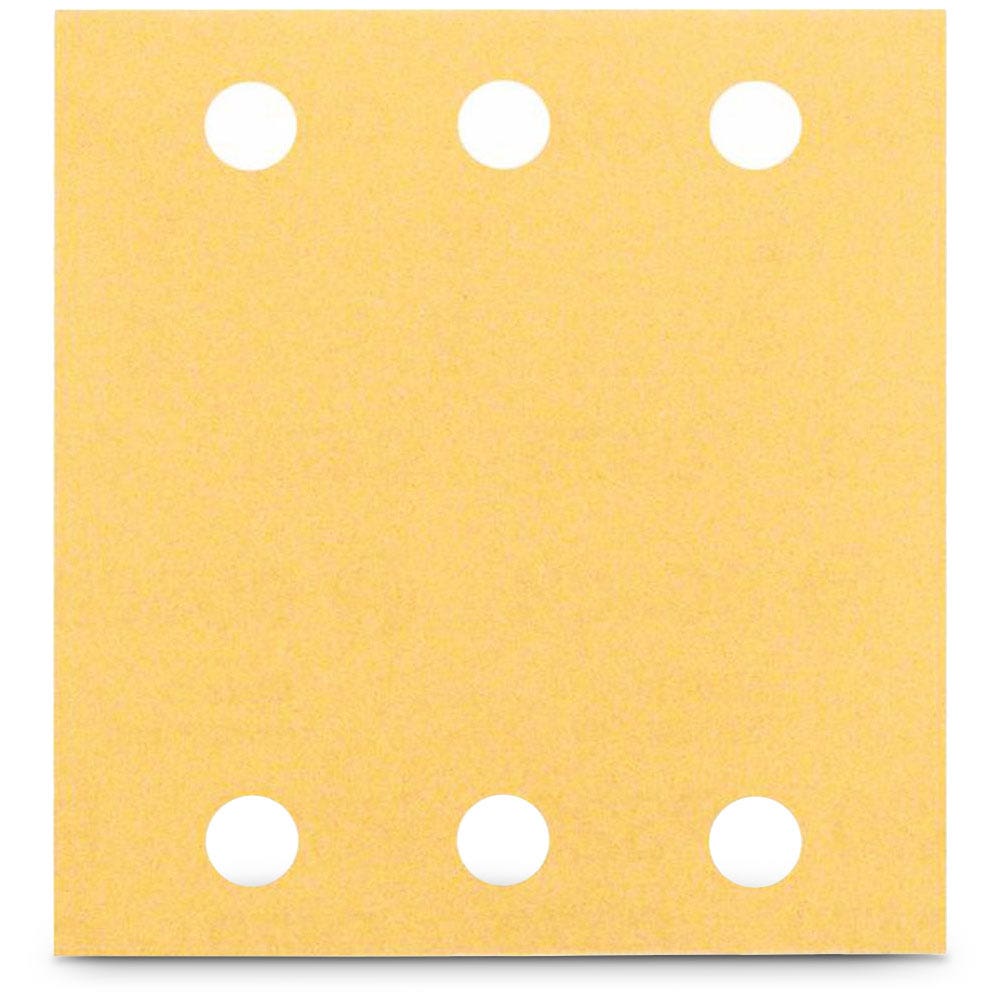 BOSCH 115 x 107mm 40-Grit 6-Hole Hook & Loop Sanding Sheet for Wood & Paint - 10 Piece