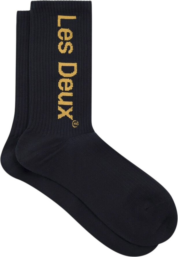 Les Deux Brody Rib Socks 2-Pack Navy
