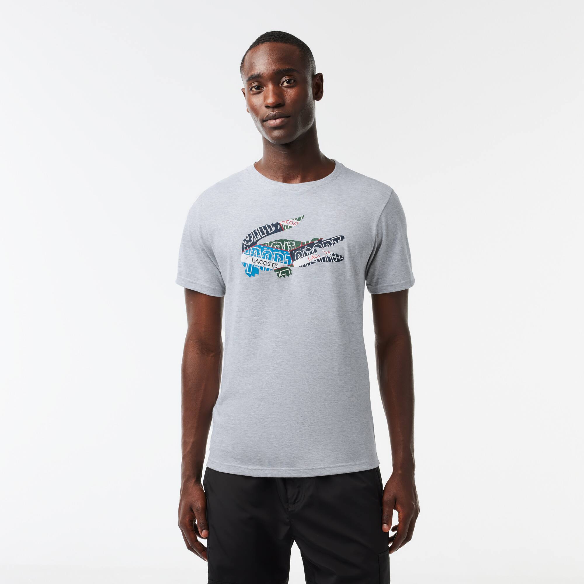 Sport T-Shirt aus Baumwolljersey T-Shirts - Grau - Lacoste - Herren