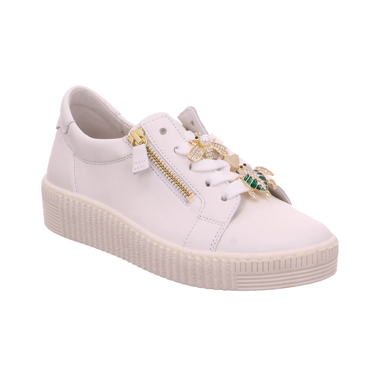 GABOR Sneaker Weiss Leder  mit Wechselfussbett