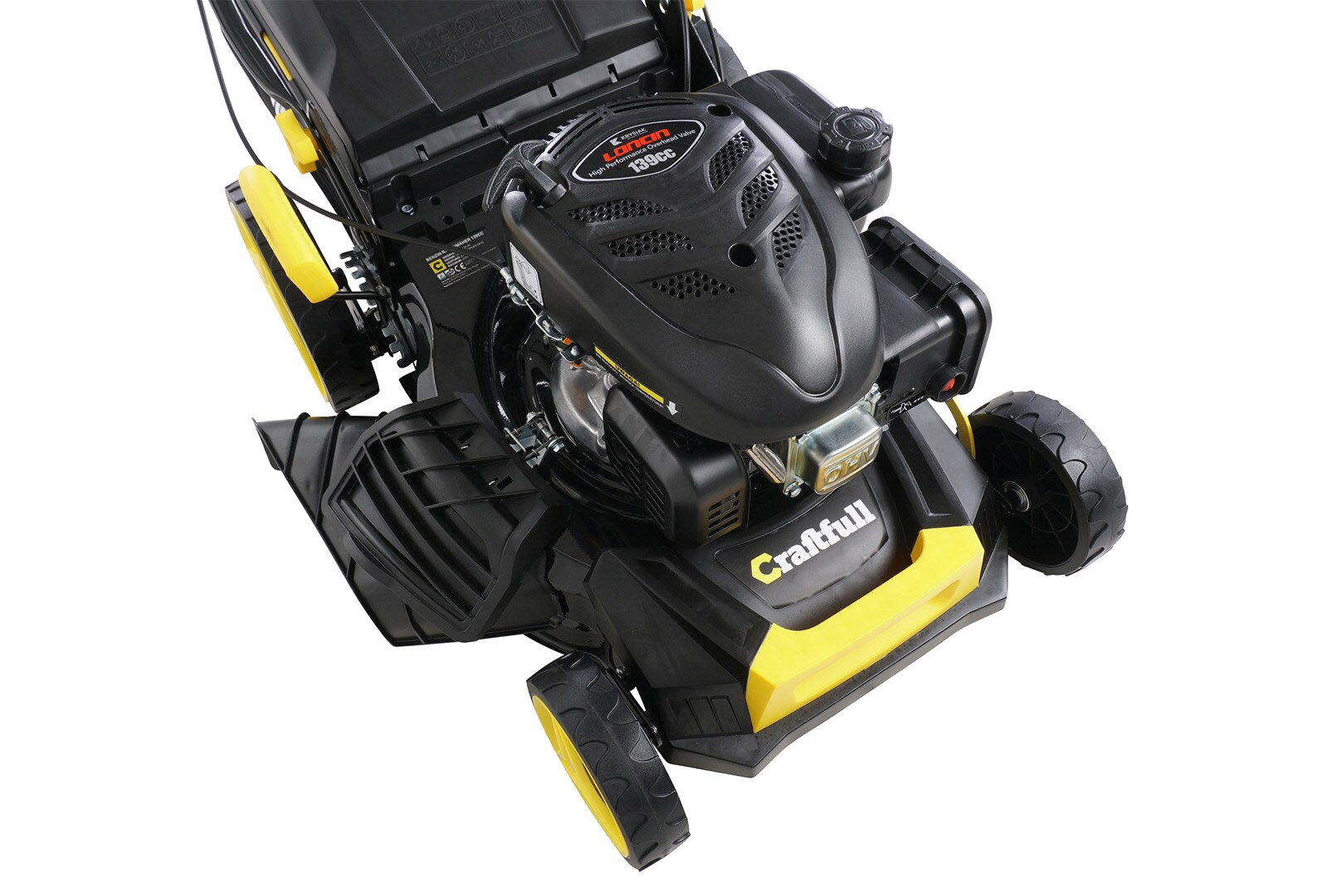 Craftfull Premium Benzin-Rasenmäher CR-139-20, 5in1, GT-Leichtlaufgetriebe, 139-cc-Motor, Easy-Clean
