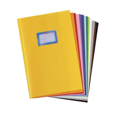 Herlitz Heftumschläge DIN A4, 10 Stück in 10 verschiedenen transparente Farben