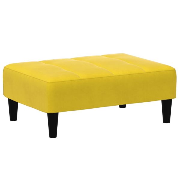 vidaXL Apoio de Pés 77x55x31 cm Veludo Amarelo - 1175500851
