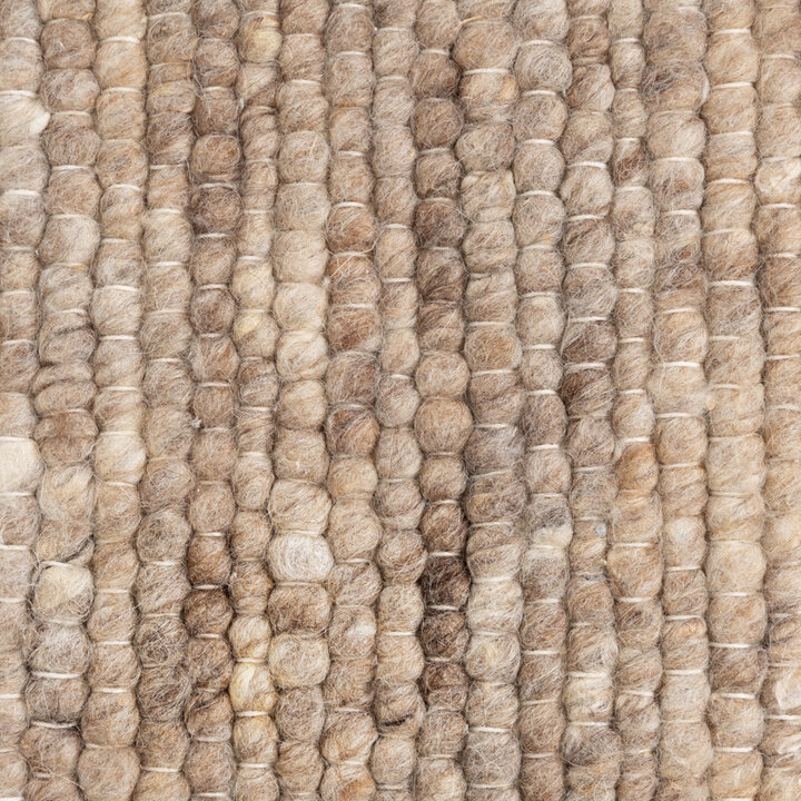 Rond wollen vloerkleed - Feline Taupe/Gemeleerd