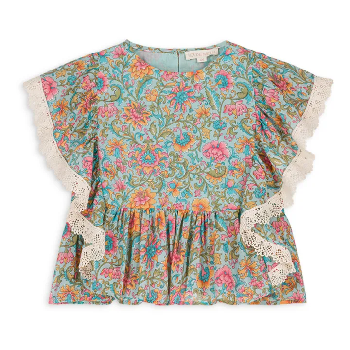 Louise Misha Blouse Ines Fleurie | Bleu Vert
